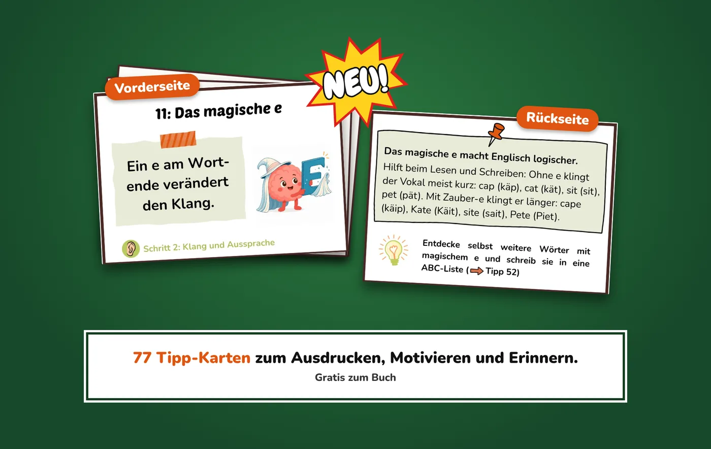 77 Tipp-Karten zum Ausdrucken, Vorder- und Rückseite